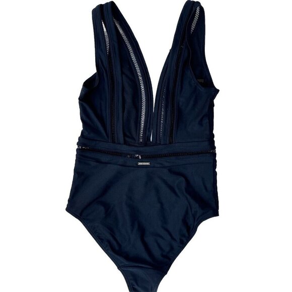 Ted Baker London Black Pointelle Deep V One Piece Swimsuit size 1= 4 US - Picture 9 of 12